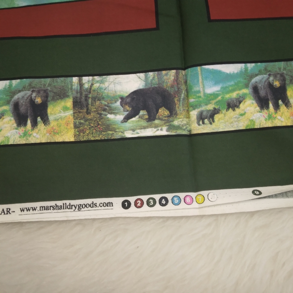 FABRIC Marshall Dry Goods Co. "Black Bear" Pattern #011, 4 Pillow Panels - Picture 11 of 12
